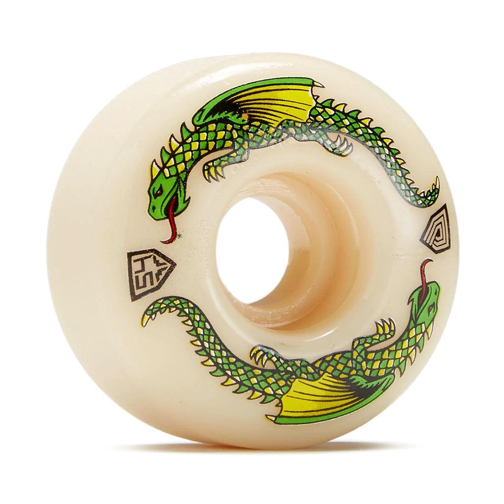 Custom Skateboard Wheels with Soft Shore Hardness-Powell Peralta Dragon 93a Skateboard Wheels White