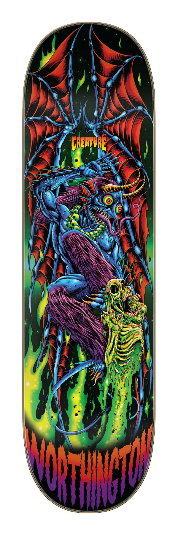 Custom Skateboard Deck for Aggressive Street Jumps-Creature Worthington Skullburn VX Skateboard Deck