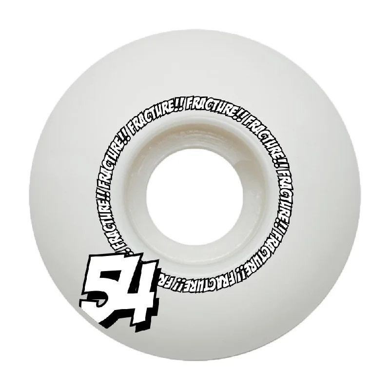 Custom Skateboard Wheels for Aggressive Skateboarders Seeking Control-Fracture Comic Classic 54mm 100A Skateboard Wheels - White