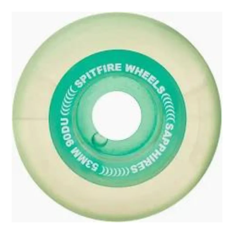 Custom Skateboard Wheels with Extra Control for Rapid Maneuvers-Spitfire Sapphires Green 53mm 90a