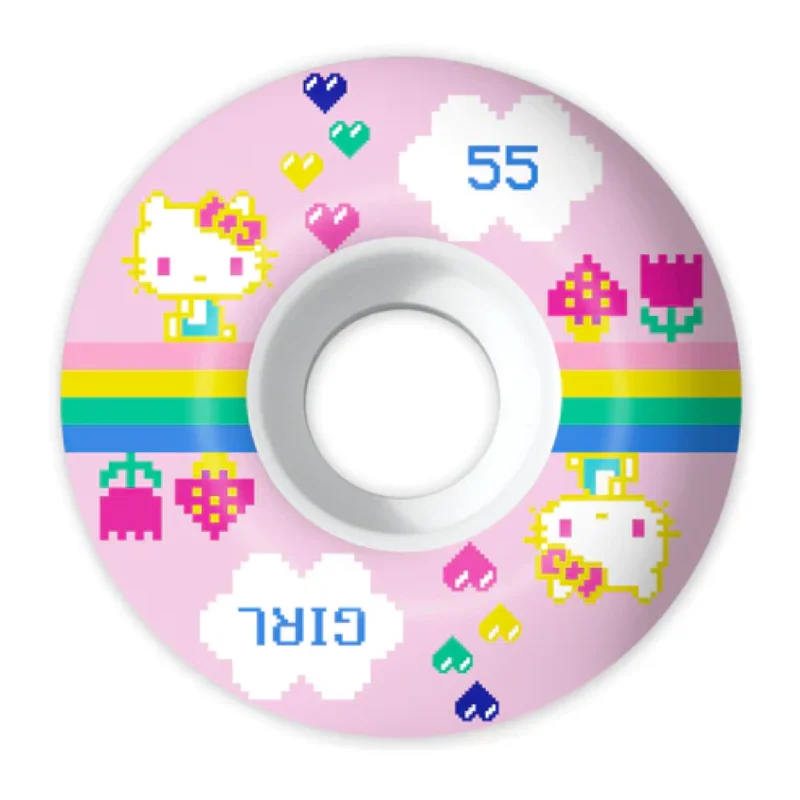 Custom Skateboard Wheels with Extra Large Contact Patch-Girl Sanrio Arcade Staple Wheel 55mm 99a