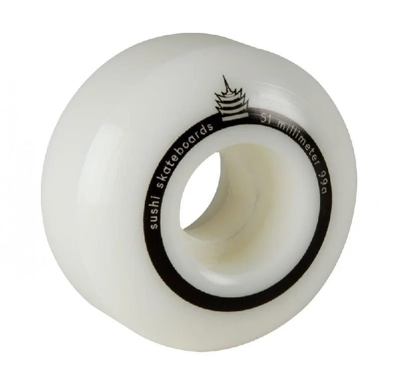 Custom Skateboard Wheels for Park Skating-Sushi Pagoda Team V2 51mm 99A Skateboard Wheels - White