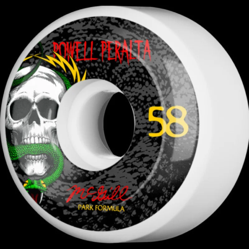 Custom Skateboard Wheels for Easy Flip Tricks with Grip-Powell Peralta McGill Skull and Snake Skateboard Wheels 58mm 104a