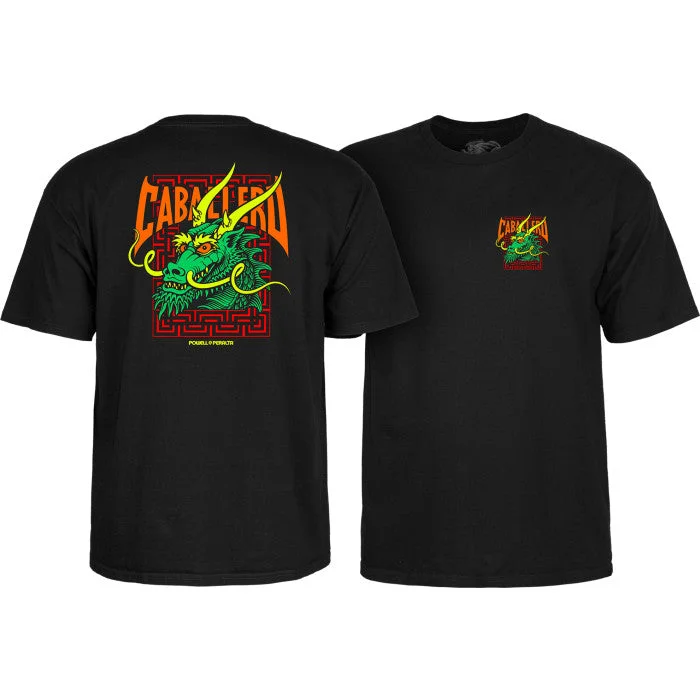 Custom Skateboard with Modern Skate Designs-Powel Peralta Cab Street Dragon T-Shirt - Black