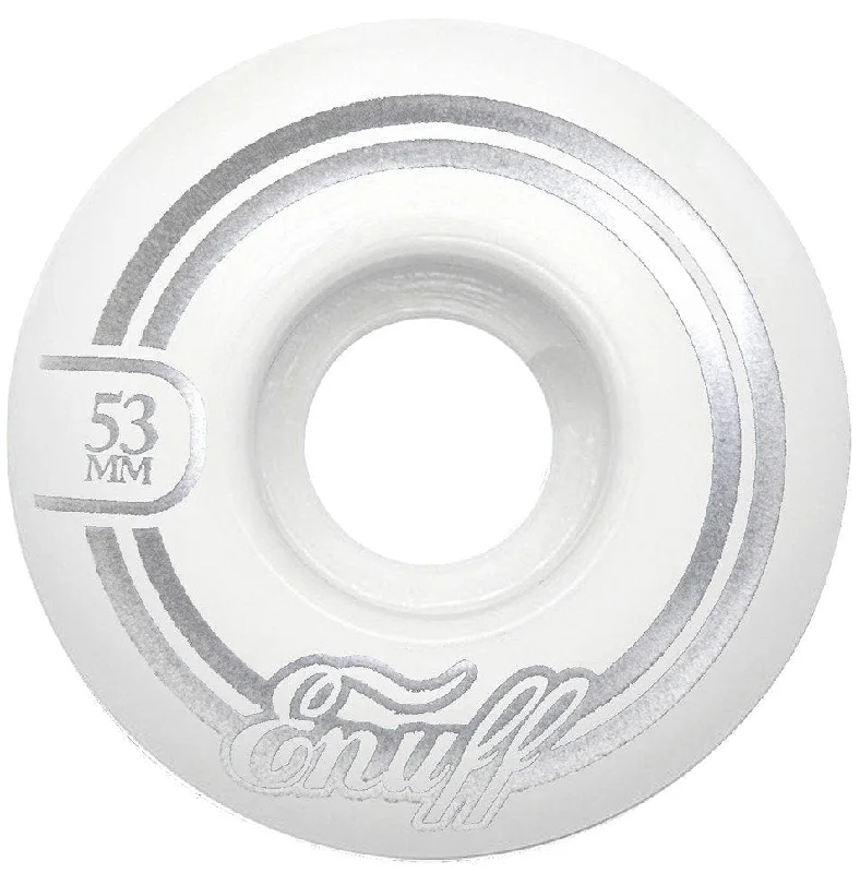 Custom Skateboard Wheels with Premium Rubber for Increased Traction-Enuff Refresher II 53mm Skateboard Wheels - White