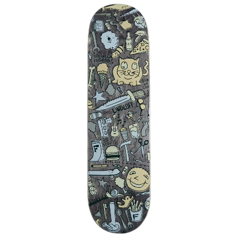 Custom Skateboard Deck with Extra Tail for Kickflips-Foundation Lindloff More Stuff Skateboard Deck - 8.38"