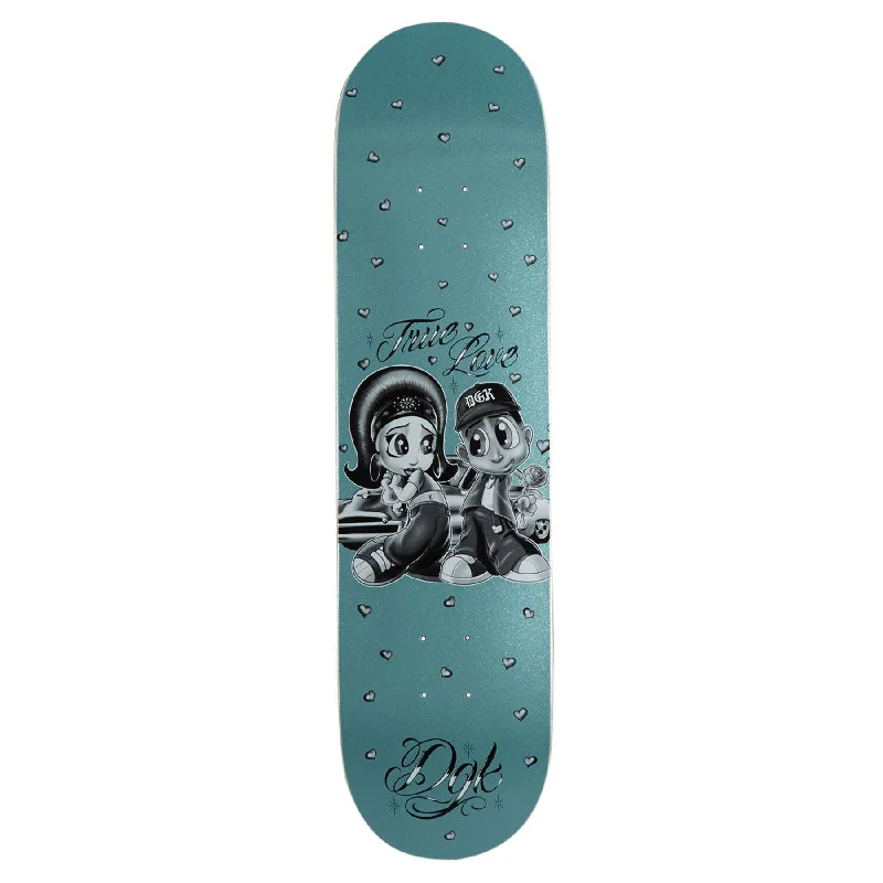 Custom Skateboard Deck with High-End Custom Graphics-DGK Fool For You Deck Blue Glitter 8.0"