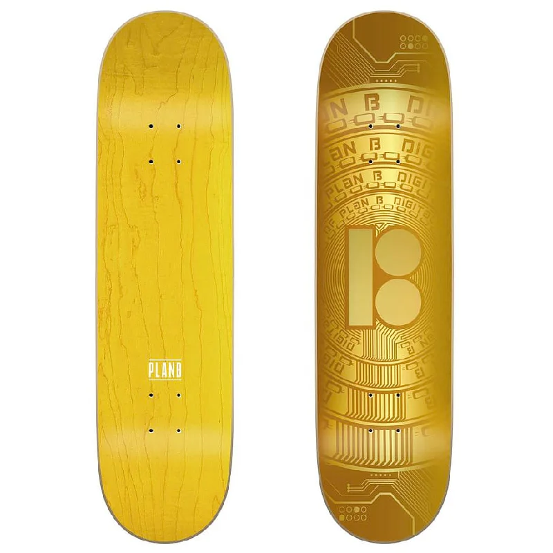 Custom Skateboard for Street Tricks-Plan B Gold Crypto Skateboard Deck