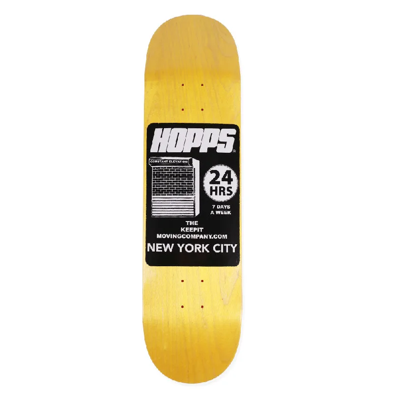 Custom Skateboard Deck with Full-Wrap Grip Tape-Hopps Skateboards 24HRS Team Skateboard Deck