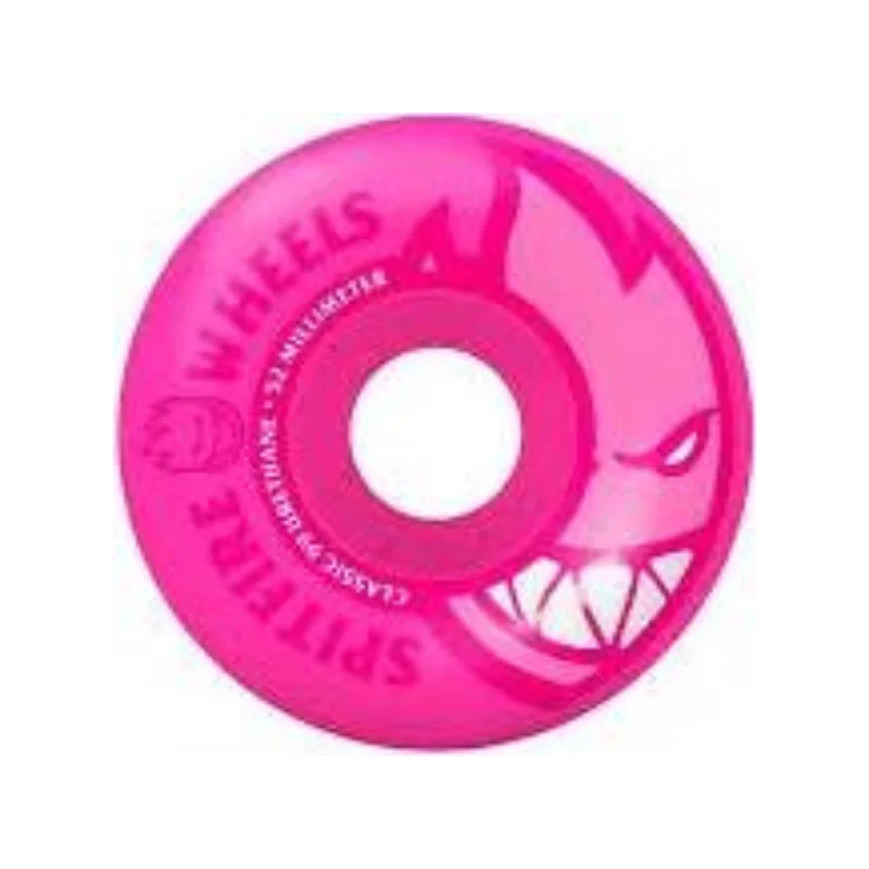 Custom Skateboard Wheels with Custom Color Options-Spitfire Classic Big Head Pink 52mm 99a