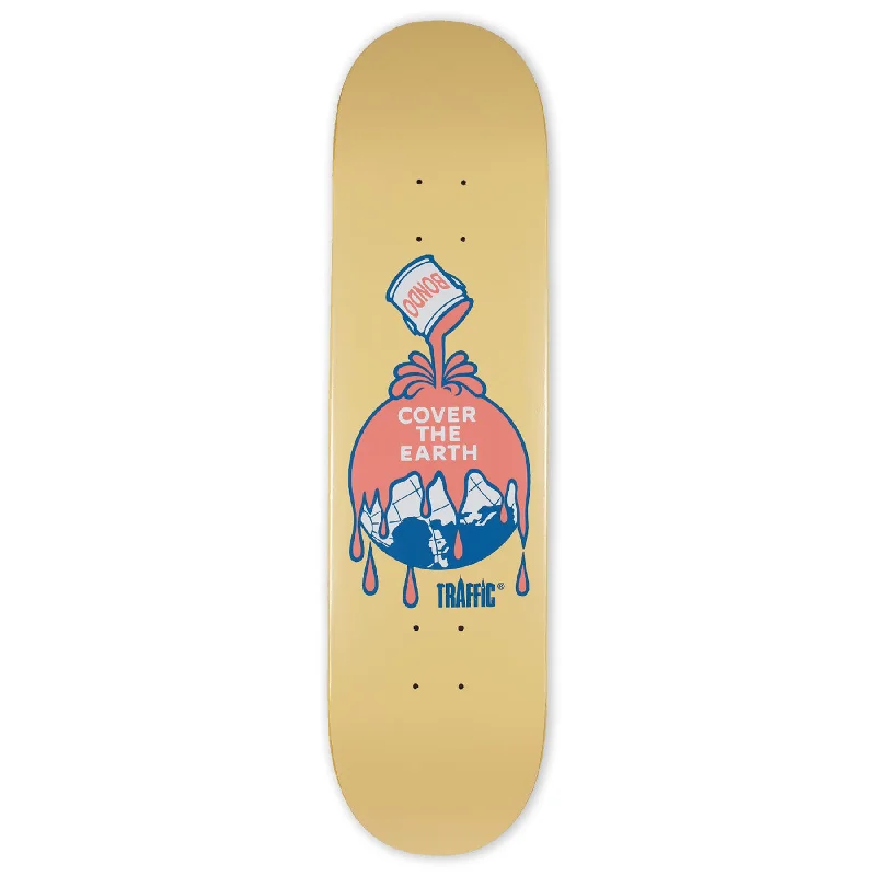 Custom Skateboard Deck for Competitive Skating Events-Traffic Cover The Earth Deck 8.125"