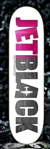 Custom Skateboard Deck with Customized Length for Comfort-JetBlack Team Board "Faded Logo" (PInk)