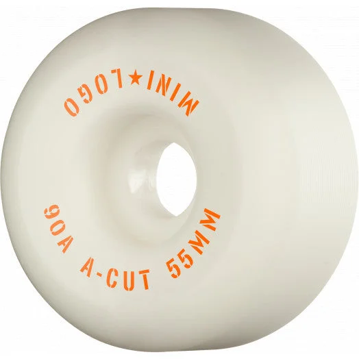 Custom Skateboard Wheels for Stable Riding at High-Speed Skating-Mini Logo - Skateboard Wheels A-cut "2" 55mm 90A White