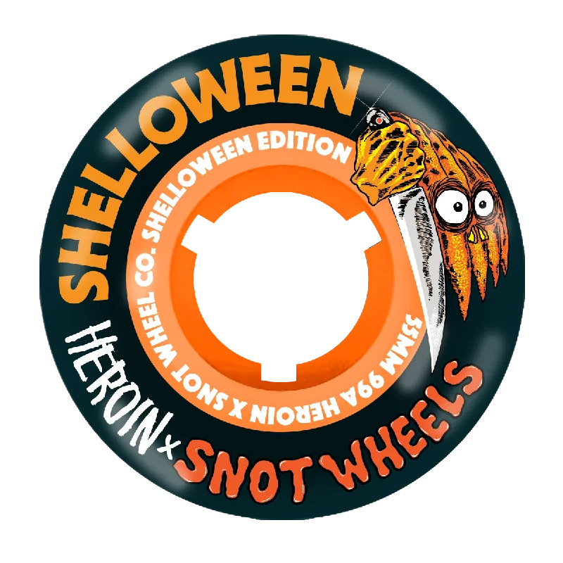 Custom Skateboard Wheels with High Roll Speed-Shelloween Black 55mm 99a Orange Core Skateboard Wheel