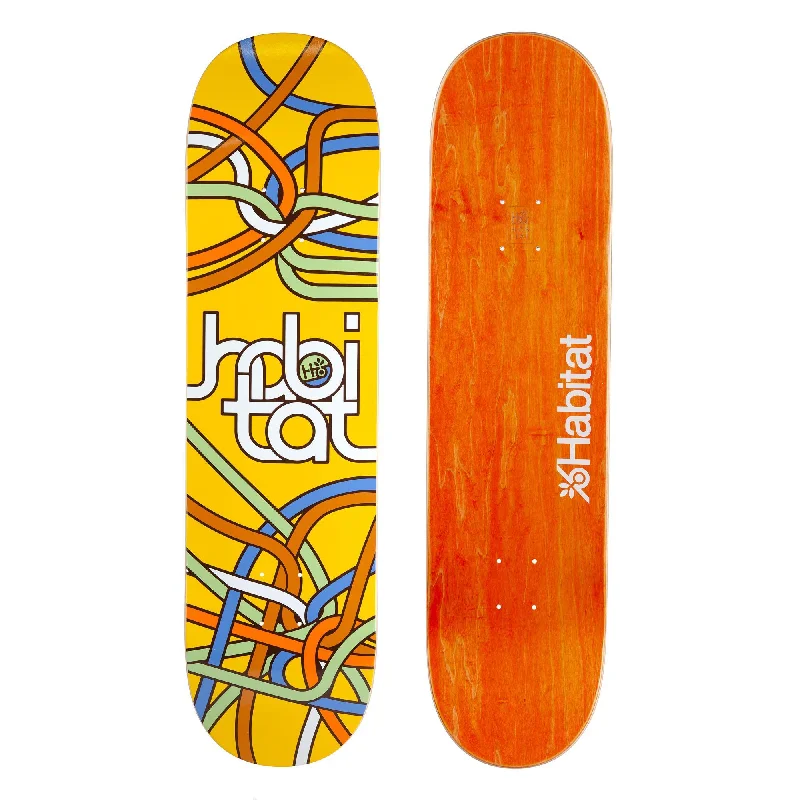 Custom Skateboard Deck with High-End Custom Graphics-Habitat Circuitry Yellow 8.25