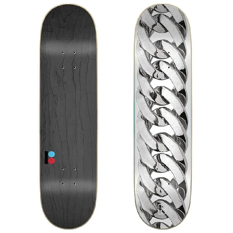 Custom Skateboard with High-Performance Grip Tape-Plan B Chain Silver Skateboard Deck