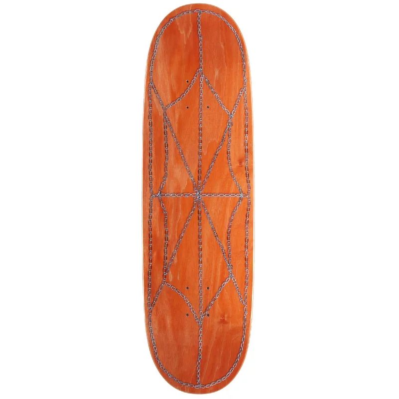 Custom Skateboard Deck with Grippy Surface for Stability-CCS Chain Web Egg1 Shaped Skateboard Deck - Orange - 9.00"