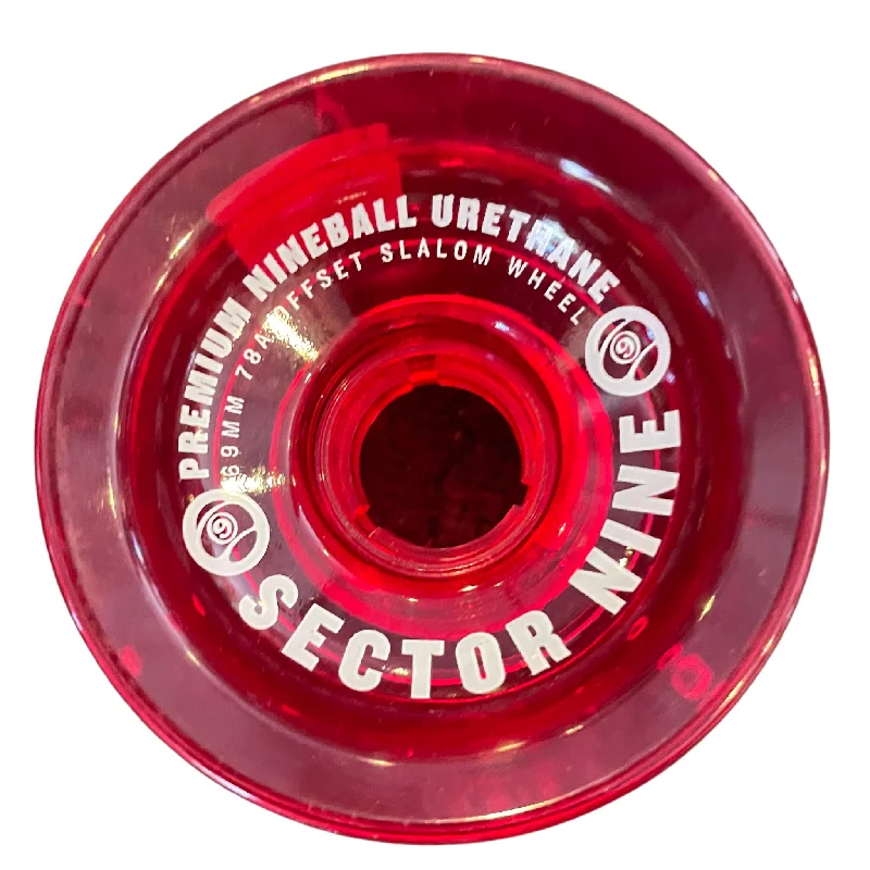 Custom Skateboard Wheels for Carving and Cruising-69mm 78a Nineballs Sector 9 Wheels - Red