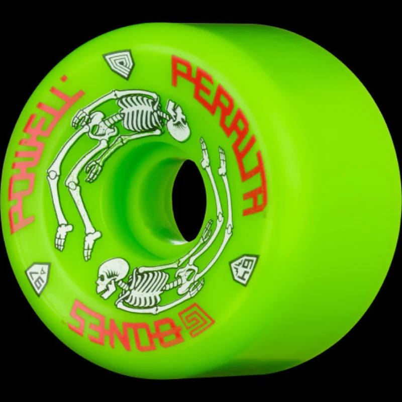 Custom Skateboard Wheels with Low Resistance for Speed-Powell Peralta G- Bones 64mm 97a - Green