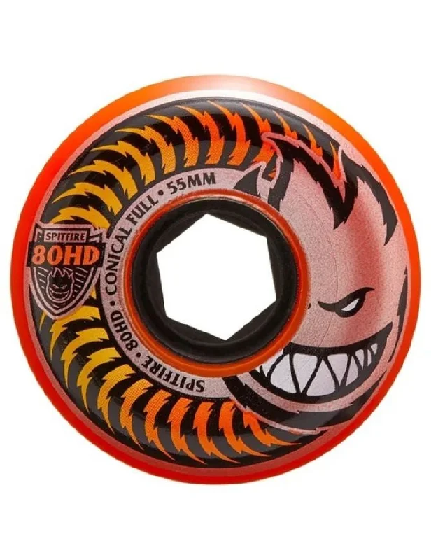 Custom Skateboard Wheels for Carving and Cruising-Spitfire Charger Conical Full Wheels Fade Orange | 80D/55mm