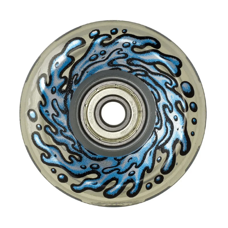 Custom Skateboard Wheels with High Roll Speed-Santa Cruz Slime Balls 78a Light Ups Blue LED Skateboard Wheels, 60mm