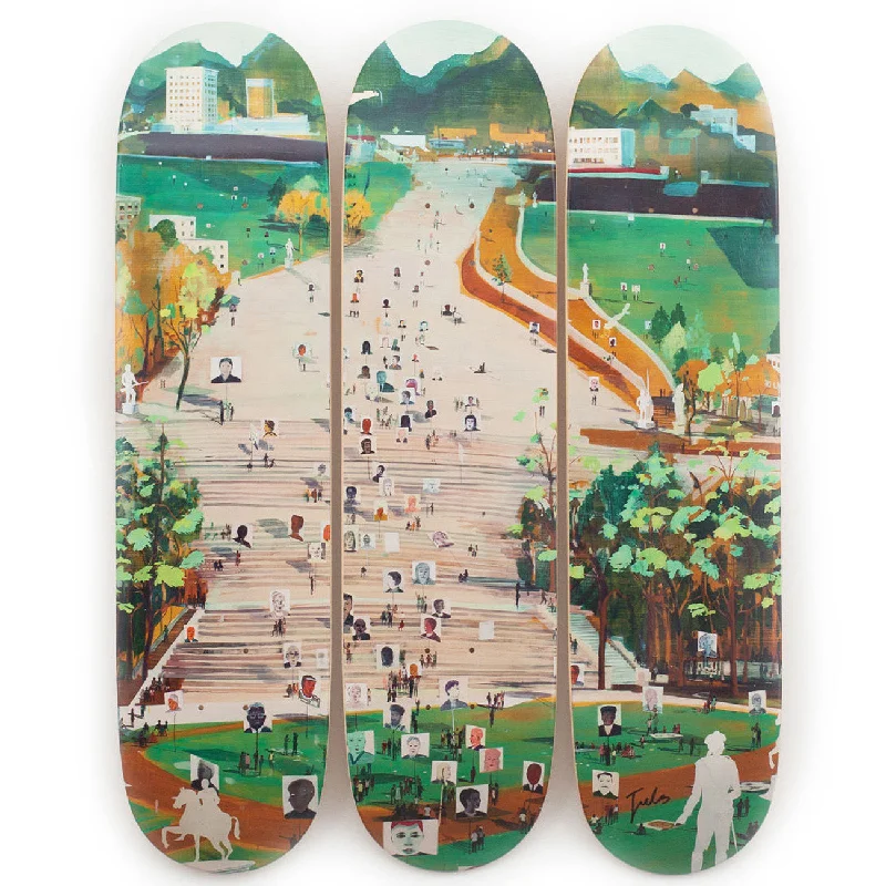 Custom Skateboard Deck with Stiff Design for Speed-Idol Hands Skateboard Deck by Jules de Balincourt