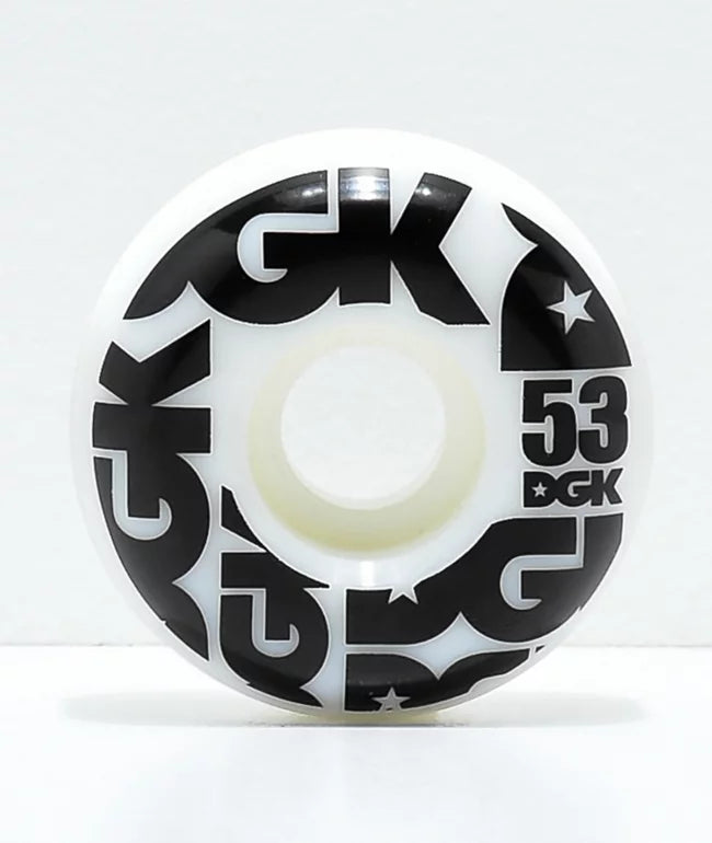 Custom Skateboard Wheels for Lightweight Performance and Speed-DGK STREET FORMULA 54mm WHT-BLK