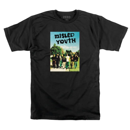 Custom Skateboard Deck for Aggressive Riding-Misled Youth S/S Tee Shirt Blk (size options listed)