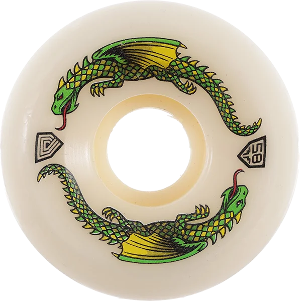 Custom Skateboard Wheels with Ultra-Grip for Aggressive Skating-Powell Peralta Df Rat Bones Wheels II 58/33mm 93a Off White Skateboard Wheels (Set of 4)