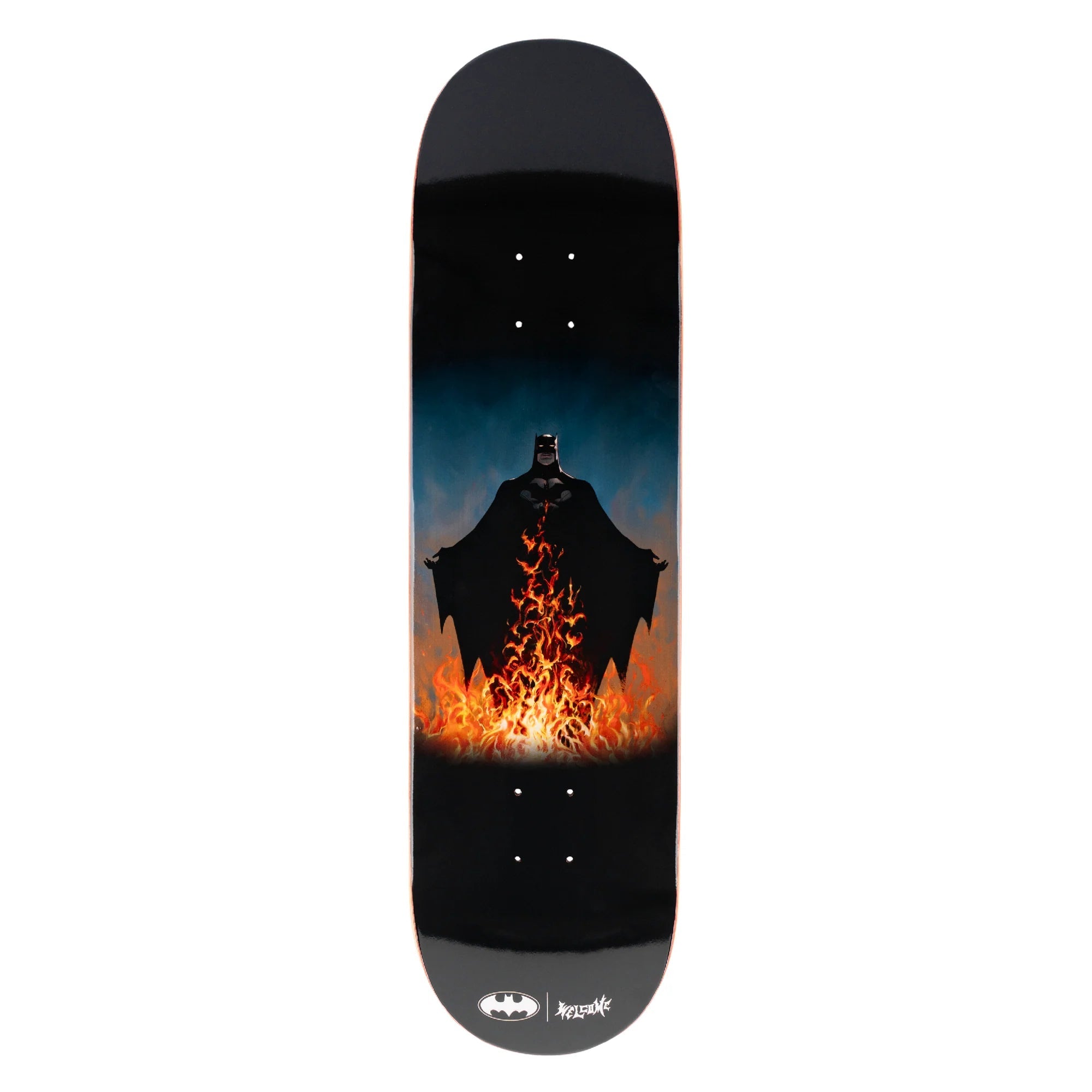 Custom Skateboard Deck with Advanced Tail Shape for Tricks-WELCOME Batman x Welcome Bat Flames On Popsicle 8.5 Skateboard Deck