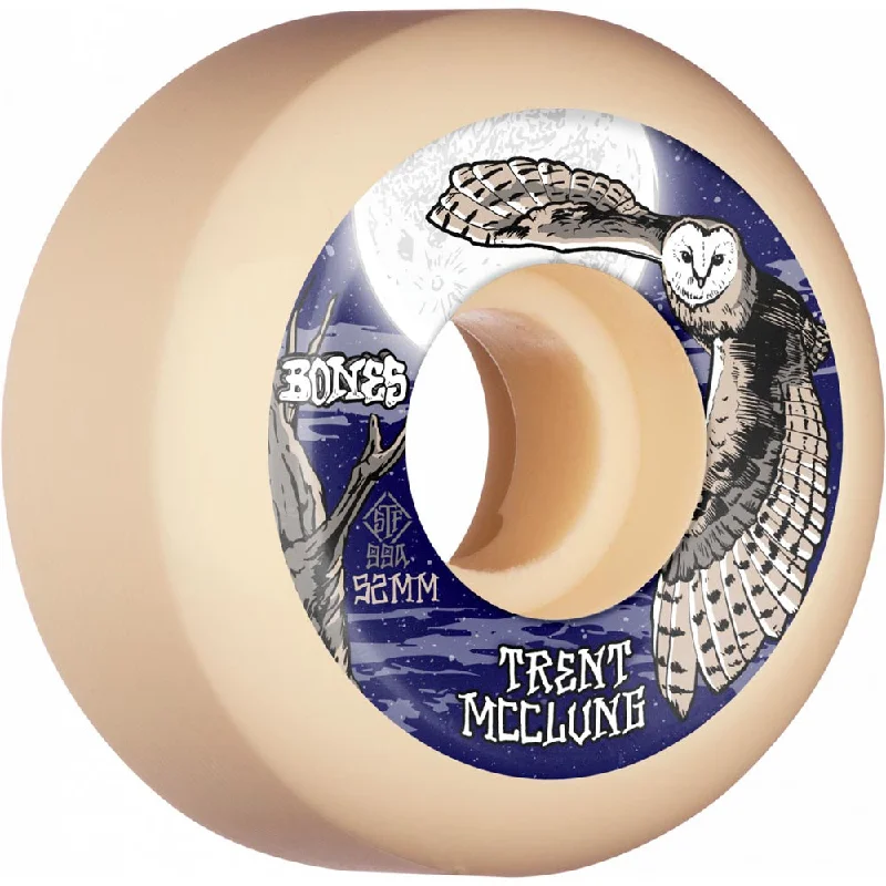 Custom Skateboard Wheels with Full-Sized and Stable Performance-Bones - Pro STF Wheels McClung Barn Owl 52mm V5 Sidecut 99A