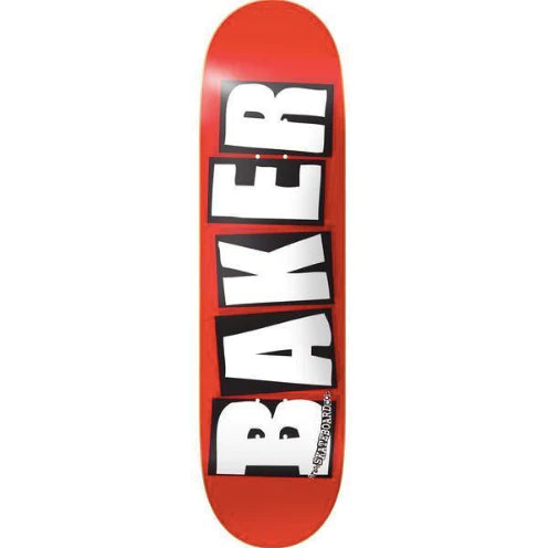 Custom Skateboard with Safety Features-Baker Brand Logo Deck- 8.25 - Red/White