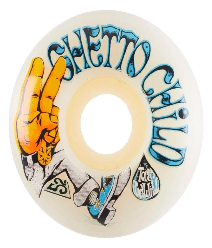 Custom Skateboard Wheels for Ultimate Grip on Concrete Surfaces-GHETTO CHILD PUDWILL IMAGINE 52MM WHT