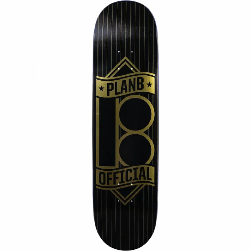 Custom Skateboard Deck for Increased Pop in Flip Tricks-Plan B Banner Gold 8.375" Skateboard Deck