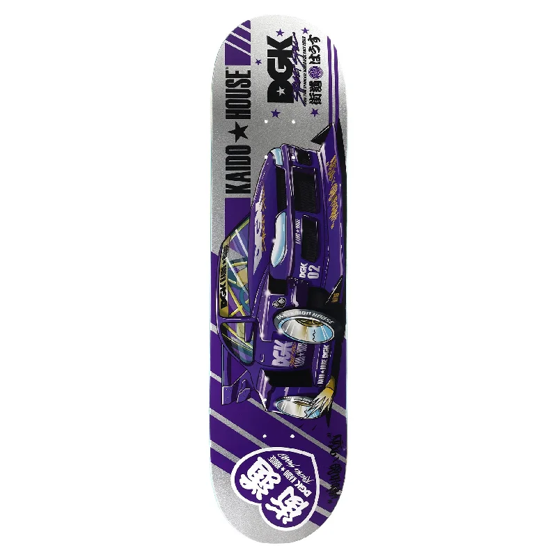 Custom Skateboard Deck for Stability in Skateparks-DGK x Kaido House Roulette Racer Deck Silver Glitter 8.25"