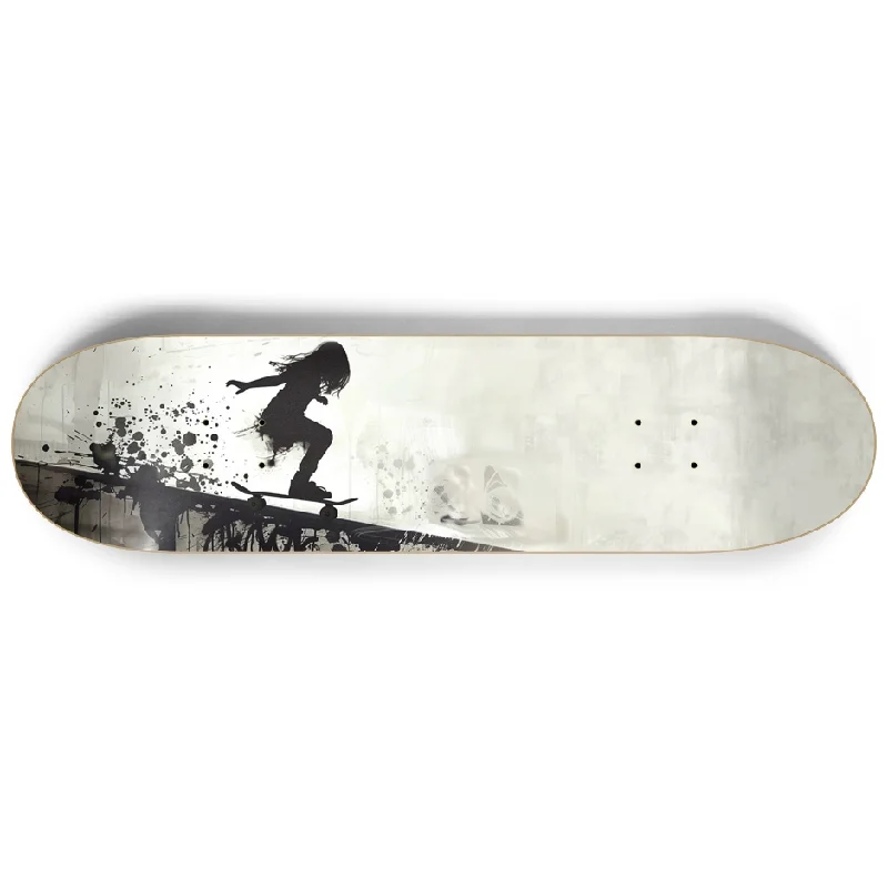 Custom Skateboard Deck for Increased Tail Control-Banksy Insprired Girl Skater 8.25" Skateboard or Wall Art