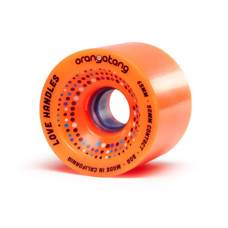 Custom Skateboard Wheels with Smooth Texture for Silent Rolling-Orangatang Love Handles 65mm 77a Blue