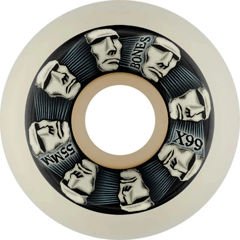 Custom Skateboard Wheels for Excellent Grip on Park Ramps-Bones - X-Formula X-Ninety-Nine Skateboard Wheels Head Rush 55mm V5 Sidecut 99A