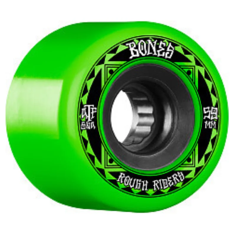 Custom Skateboard Wheels with High-Performance Speed-Bones Rough Riders Skateboard Wheels 59mm 80a- Green