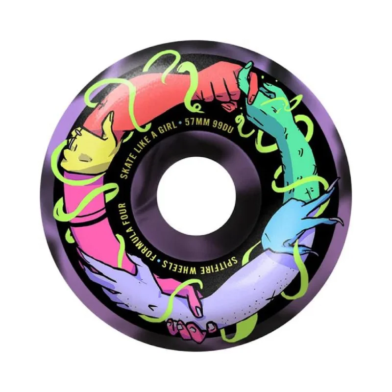 Custom Skateboard Wheels for Rider-Specific Customization-Spitfire Formula Four Skate Like A Girl 57mm 99a