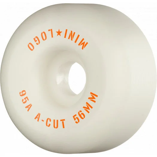 Custom Skateboard Wheels for a Comfortable Ride on Rough Terrain-Mini Logo - Skateboard Wheels A-cut "2" 56mm 95a White