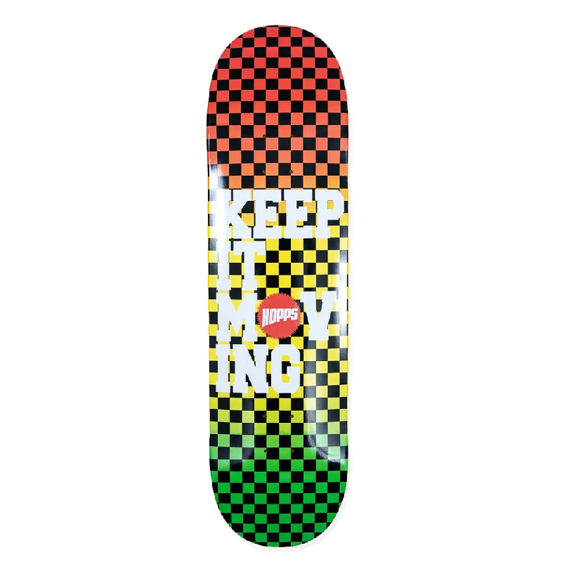 Custom Skateboard Deck with Professional Concave-Hopps Skateboards KEEP IT MOVING CHECKERED FADE Skateboard DECK