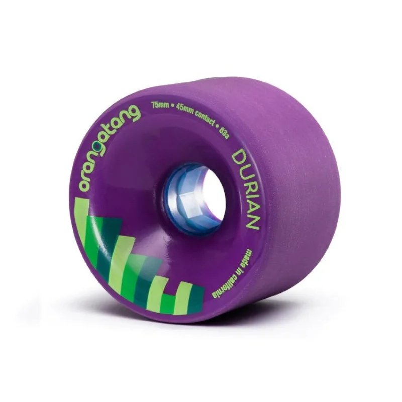 Custom Skateboard Wheels for Park Skating and Ramp Dominance-Orangatang Durian 75mm 83a Purple