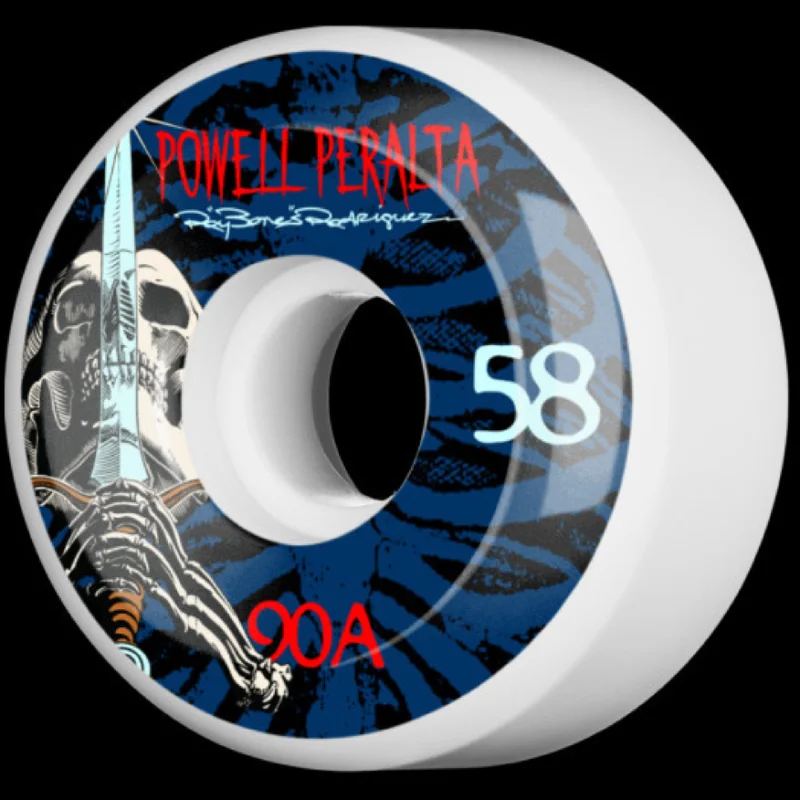 Custom Skateboard Wheels with Custom Graphics for Style-Powell Peralta Ray Rodreguez Skull and Sword Skateboard Wheels 58mm 90a