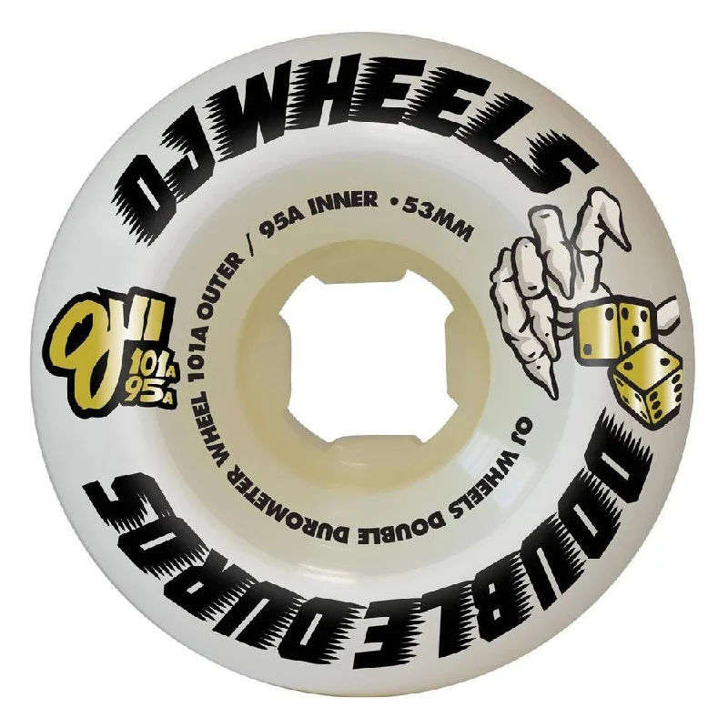 Custom Skateboard Wheels for Optimal Performance in Skateparks-OJ Double Duro Skateboard wheels Double Duro 101a/95a White 53mm