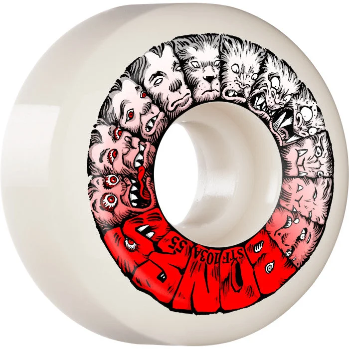 Custom Skateboard Wheels with Custom Color Options-Bones - STF Skateboard Wheels Weird Wolf 55mm V5 Sidecut 103A