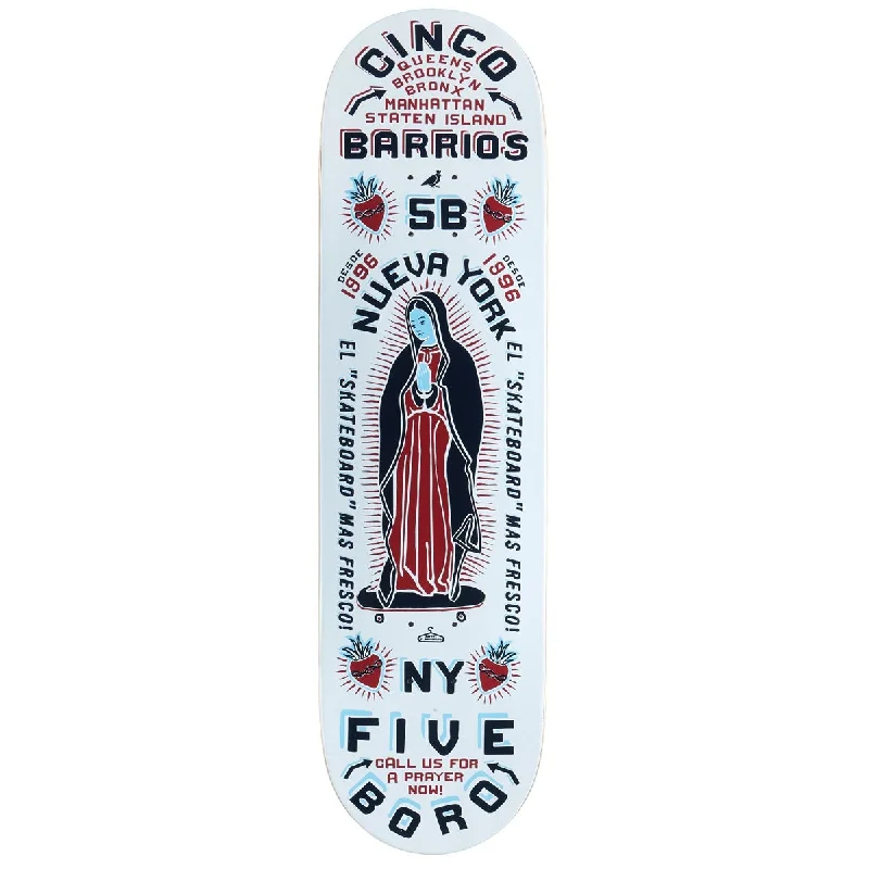 Custom Skateboard Deck with Pop-Focused Design for Air Tricks-5Boro Cinco Barrios Skateboard Deck - White - 8.50"