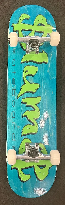 Custom Skateboard Deck with Highly Responsive Features-Slums Money Logo Teal Stain (Compete)