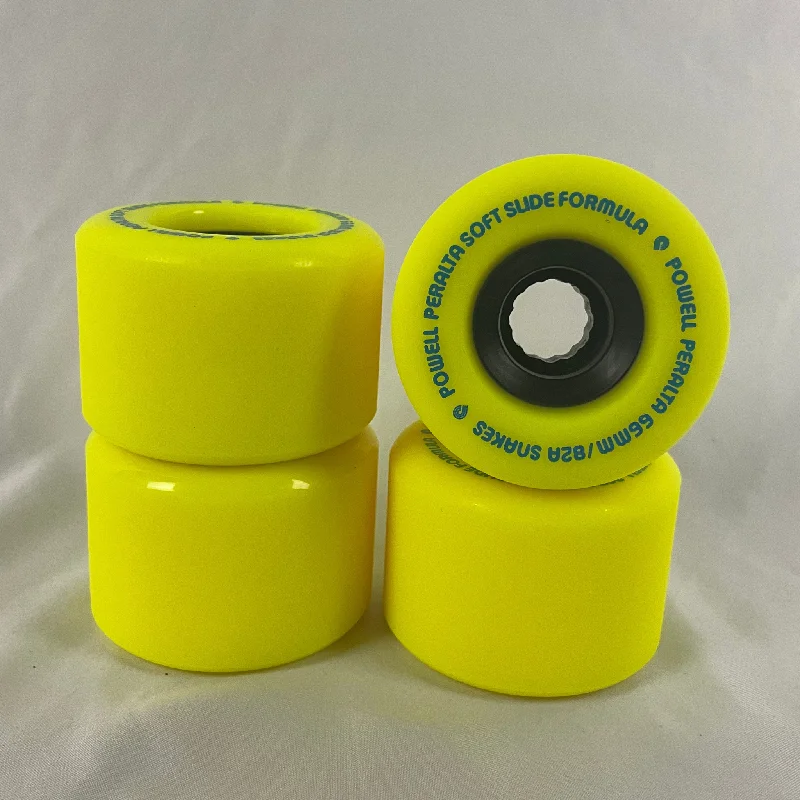 Custom Skateboard Wheels for Precision and Speed Control-Powell Peralta Snakes Skateboard Wheels 66mm 82A 4pk Yellow