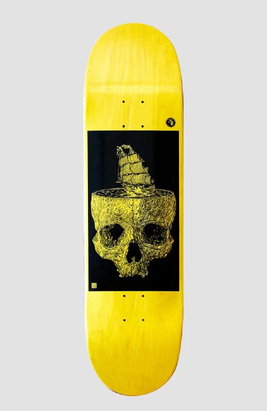 Custom Skateboard Deck with Special Design for Urban Skating-Heathen Stormy Seas On Taperhead Skateboard Deck Yellow - 8.5"